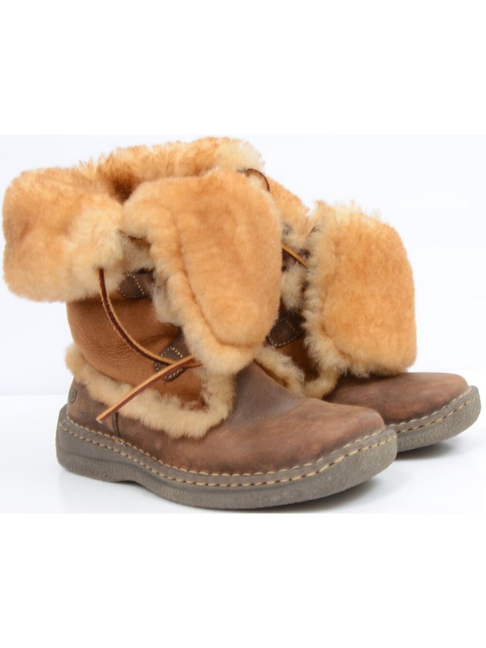 Born Nome Leather Shearling‎ Lace-Up Winter Mid-Calf Convertible Boot Women's 8 - Picture 6 of 15